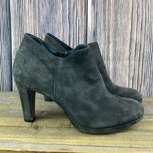 Woman’s Paul Green Smoke Gray Colored Suede Heeled Booties- Size 7.5 US / 5 UK